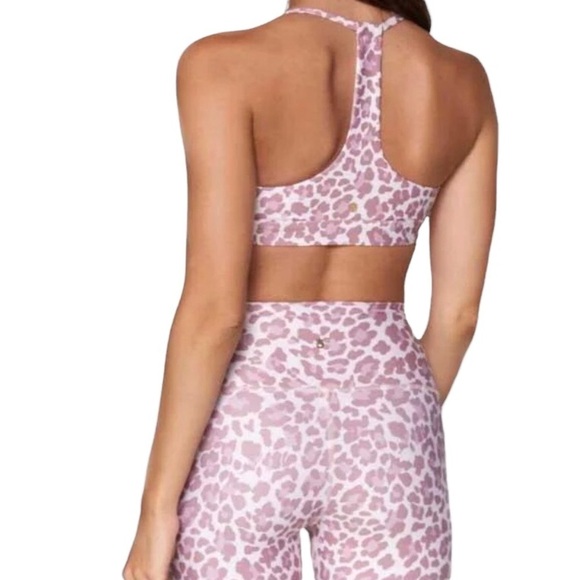 Spiritual Gangster Studio T Back Sports Bra Desert Leopard Print Size XS - Picture 2 of 10
